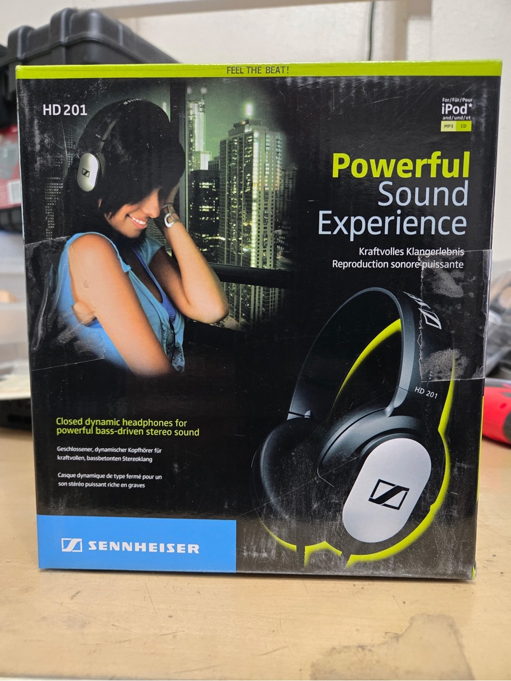 Sennheiser HD 201 On-Ear Headphones - Black with Yellow Accents